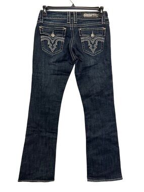 L.A. Idol USA Womens Dark Wash Bootcut Jeans Size 9 With Contrast